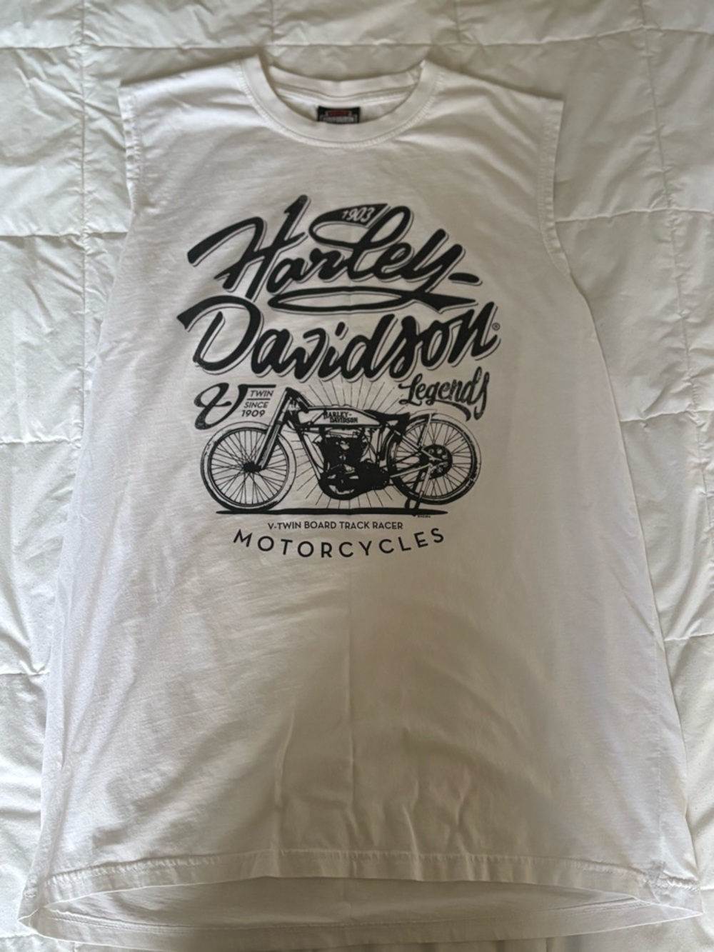 Harley-Davidson White Graphic Muscle Tank